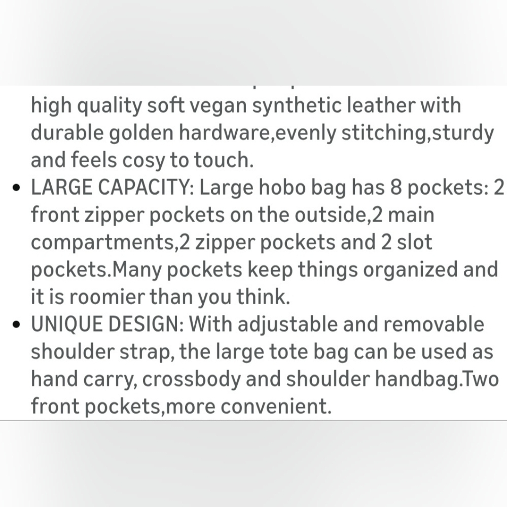 YZAOLL Brown Vegan Synthetic Leather Shoulder Bag Purse NWT - Picture 7 of 8